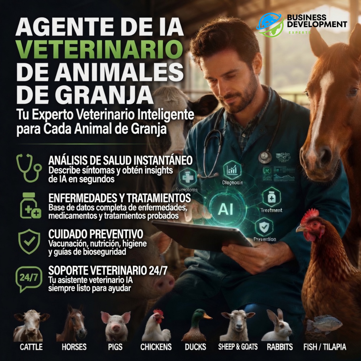 Agente de IA Veterinario de Animales de Granja