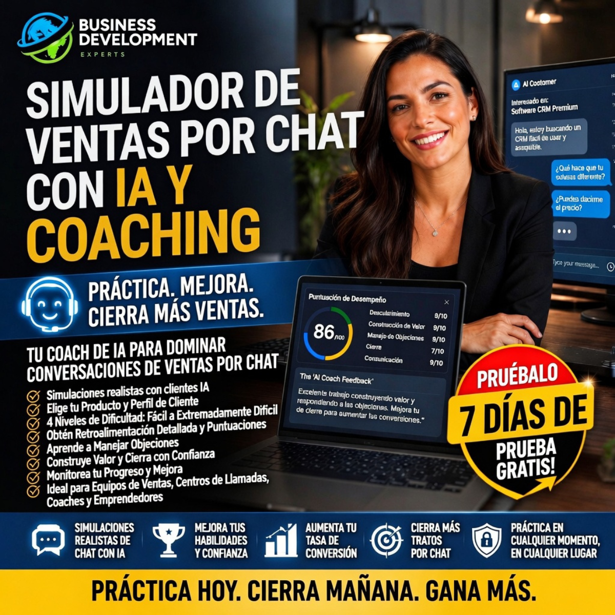 Simulador de Ventas por Chat con IA y Coaching