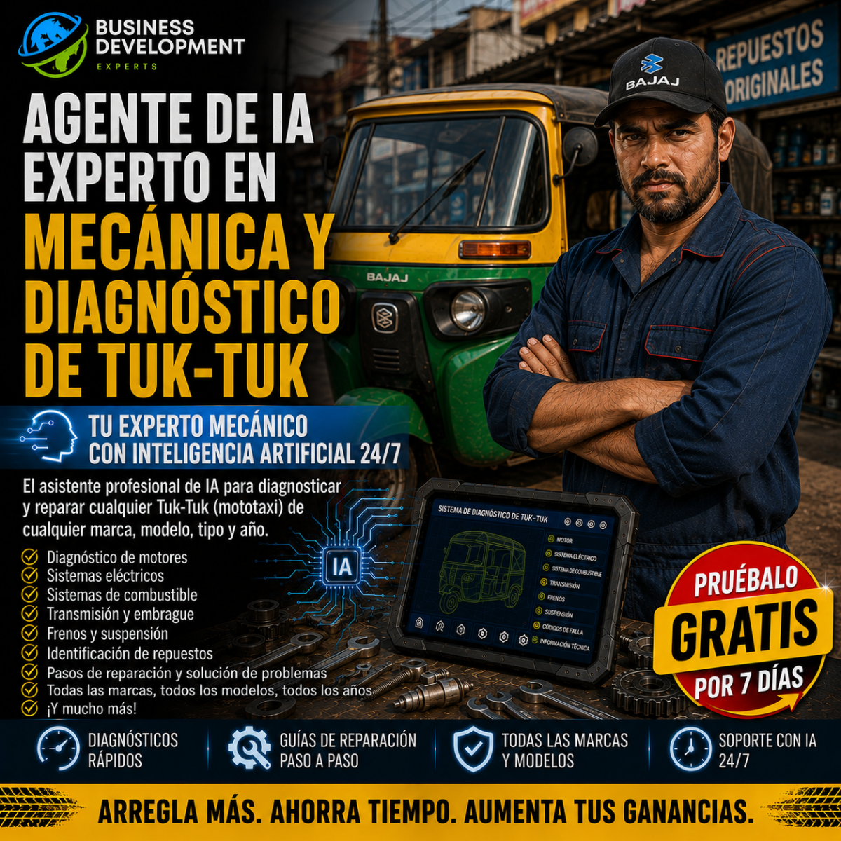 Agente de IA Experto en Mecánica y Diagnóstico de Tuk-Tuk