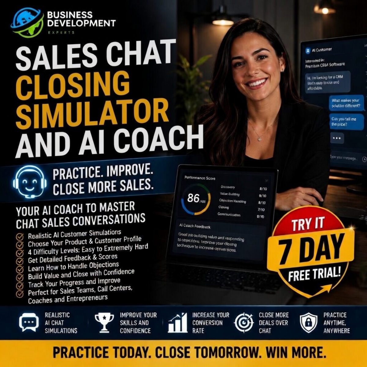 Sales Chat Closing Simulator and AI Coach